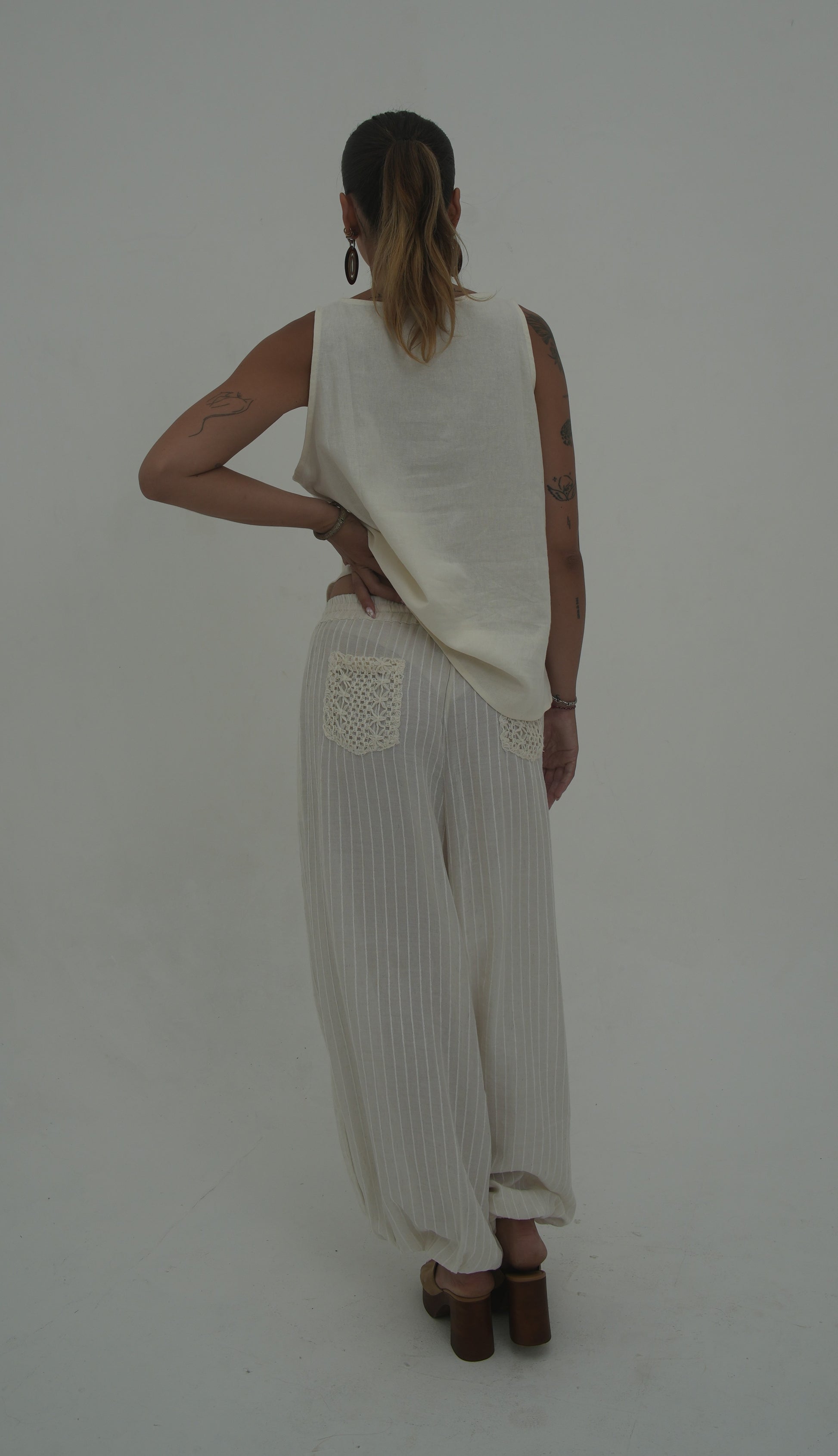 Pantalon Elisa Ecru